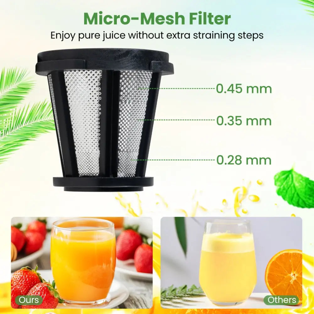 Cold Press Juicer Machine with 95% High Yield and 2-Speed Modes-Sliver - Silver - Juicers & Coffee Machines