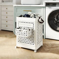 Collapsible Laundry Basket 20 Gallon Plastic Storage Bin-White - White - Laundry Baskets