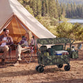 Collapsible Wagon with Removable Canopy and Detachable Storage Bag-Green - Green - Camping Furniture
