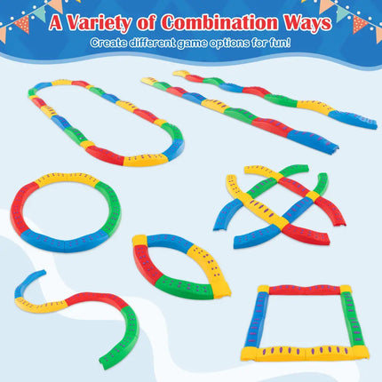 Colorful Kids Wavy Balance Beam with Textured Surface and Non-slip Foot Pads-Multicolor - Multicolor - Outdoor Play