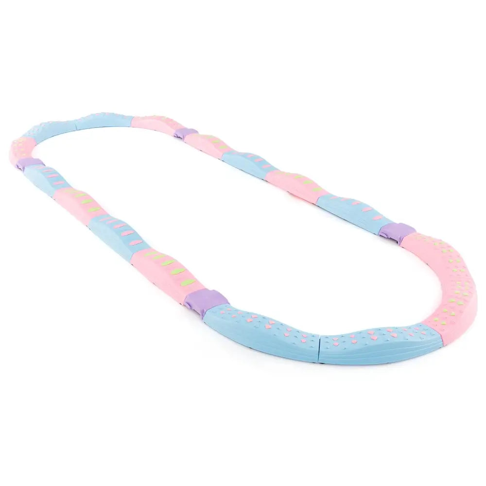 Colorful Kids Wavy Balance Beam with Textured Surface and Non-slip Foot Pads-Blue and Pink - Pink & Blue - Outdoor Play