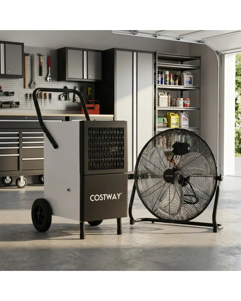Commercial Dehumidifier and Heavy’’‘Duty Metal Floor Fan Combo - Climate Control Appliances