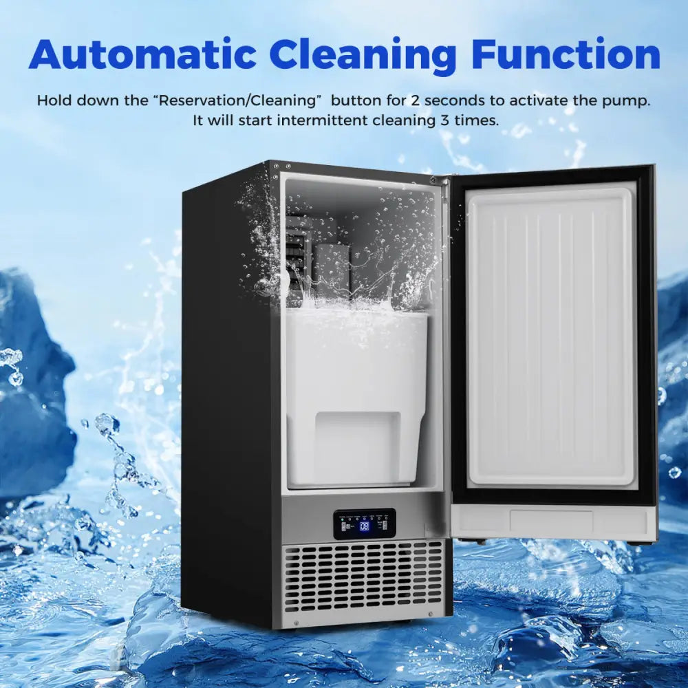 Commercial Ice Maker 110 lbs/24H Undercounter Ice Machine with 25 lbs Storage Capacity - Ice Makers