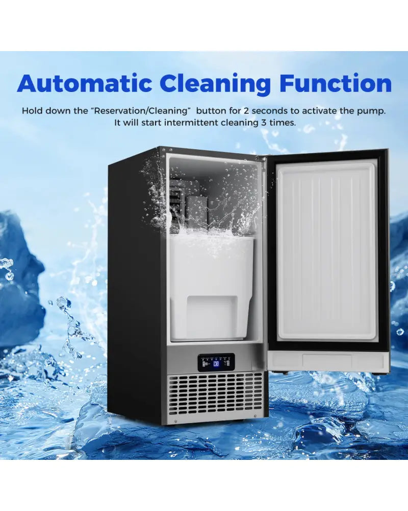 Commercial Ice Maker 110 lbs/24H Undercounter Ice Machine with 25 lbs Storage Capacity - Ice Makers