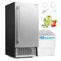 Commercial Ice Maker 110 lbs/24H Undercounter Ice Machine with 25 lbs Storage Capacity - Ice Makers