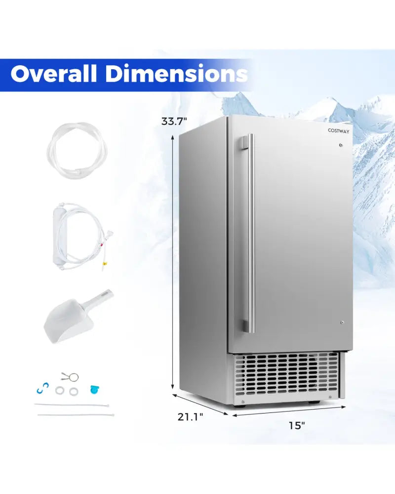 Commercial Ice Maker with 25 lbs Storage Capacity for Home Bar Cafe - Ice Makers