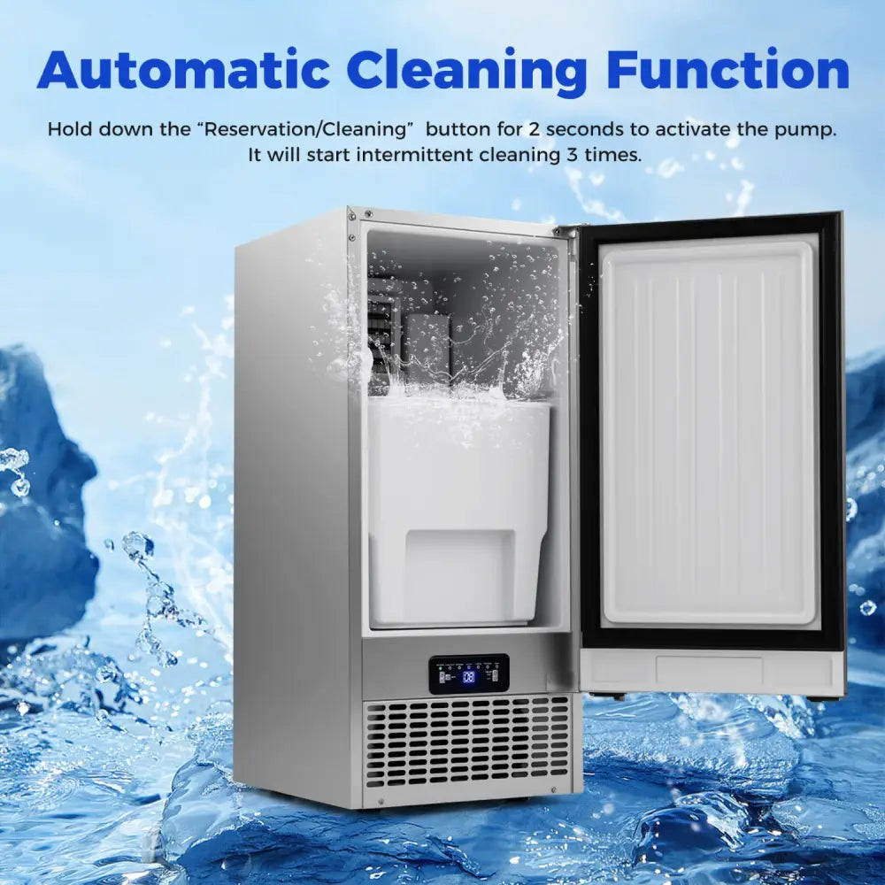 Commercial Ice Maker with 25 lbs Storage Capacity for Home Bar Cafe - Ice Makers