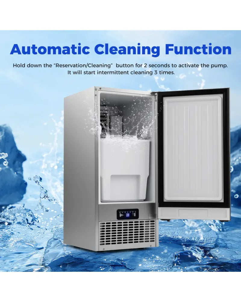 Commercial Ice Maker with 25 lbs Storage Capacity for Home Bar Cafe - Ice Makers