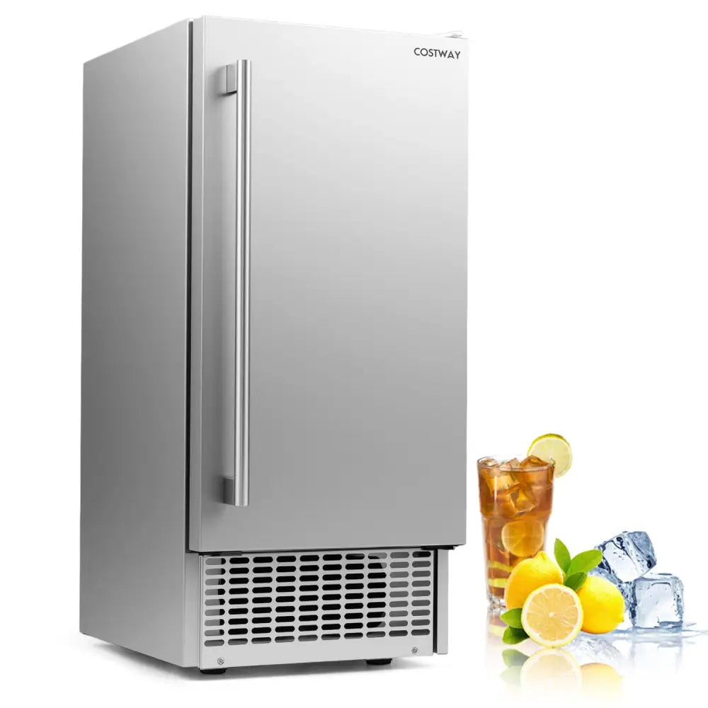 Commercial Under Counter Ice Maker 90 lbs/Day 15 Inch W Built-in - Silver - Ice Makers