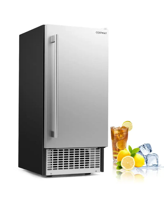 Commercial Under Counter Ice Maker 90 lbs/Day Built-in Freestanding Ice Making Machine - Silver - Ice Makers
