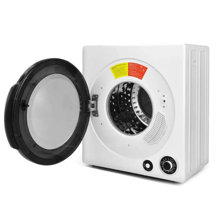 Compact Electric Tumble Laundry Dryer with Stainless Steel Tub-White Costway