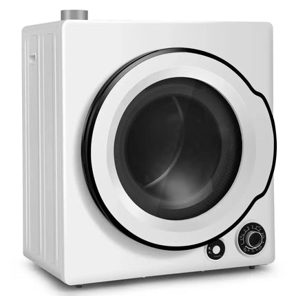 Compact Electric Tumble Laundry Dryer with Stainless Steel Tub-White Costway