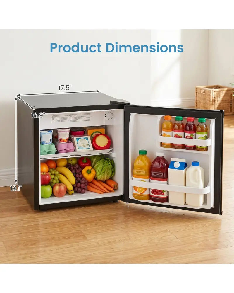 Compact Mini Fridge with 7-Level Adjustable Thermostat-Black - Black - Refrigerators