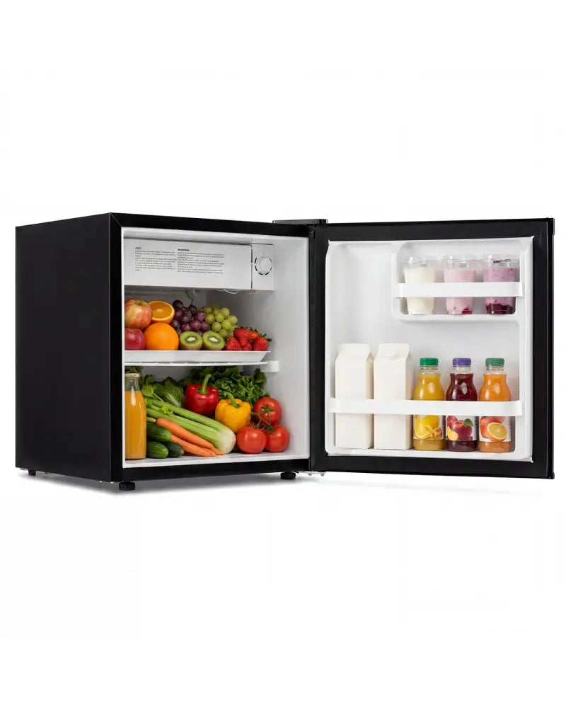 Compact Mini Fridge with 7-Level Adjustable Thermostat-Black - Black - Refrigerators