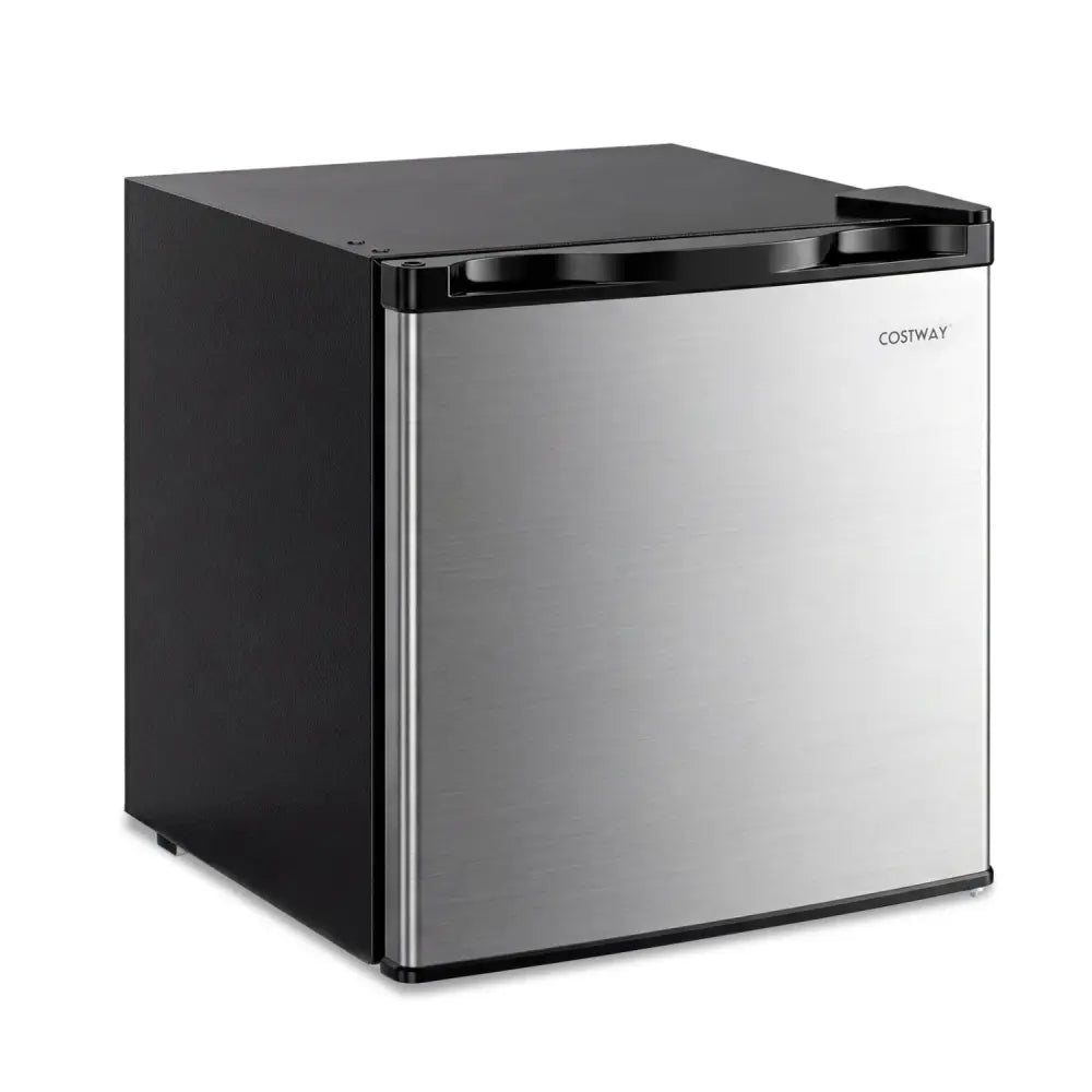 Compact Mini Fridge with 7-Level Adjustable Thermostat-Silver - Silver - Refrigerators