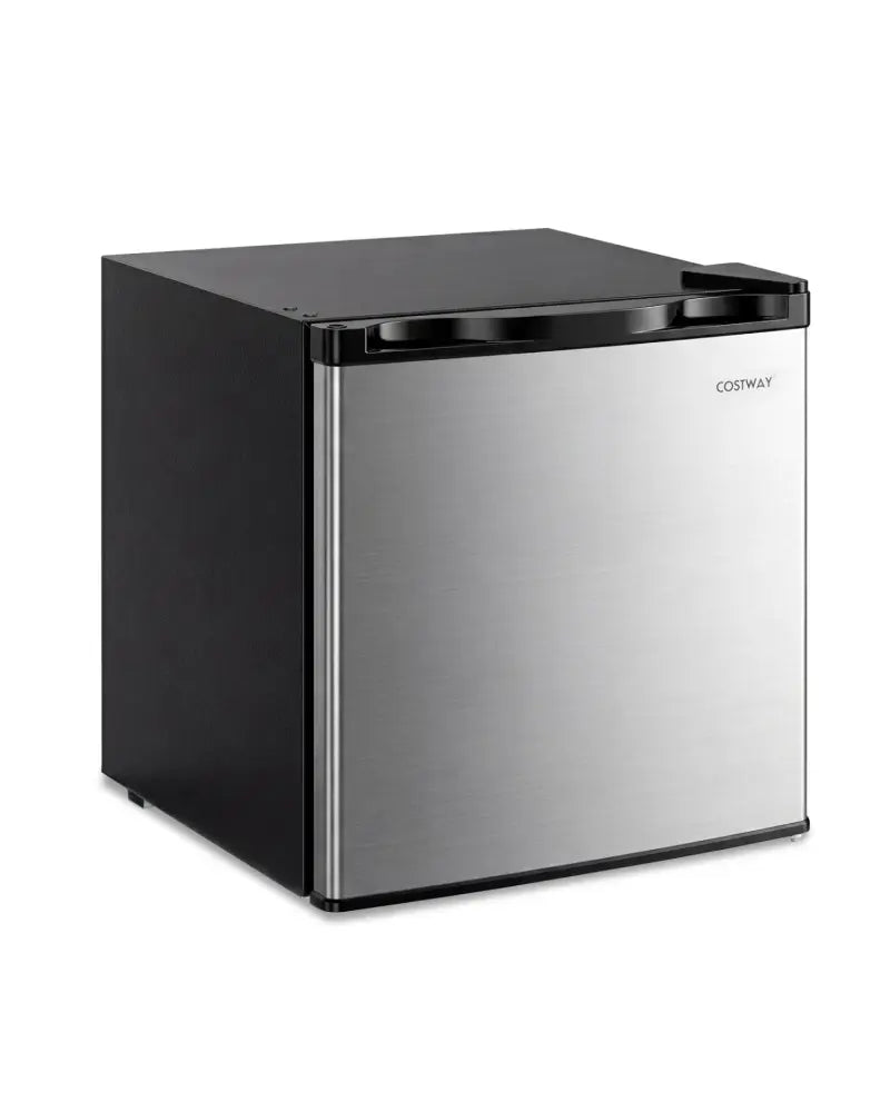 Compact Mini Fridge with 7-Level Adjustable Thermostat-Silver - Silver - Refrigerators