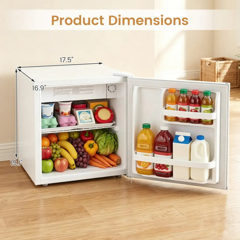 Compact Mini Fridge with 7-Level Adjustable Thermostat-White - White - Refrigerators