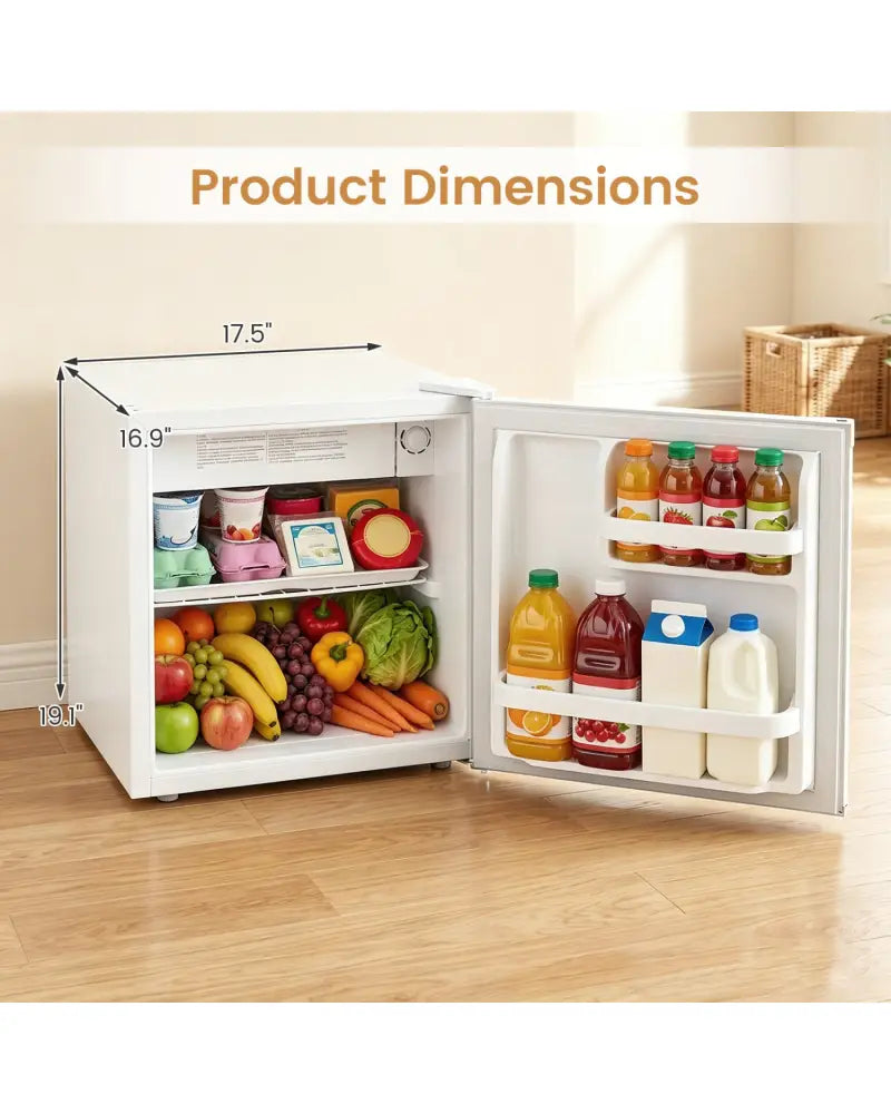 Compact Mini Fridge with 7-Level Adjustable Thermostat-White - White - Refrigerators