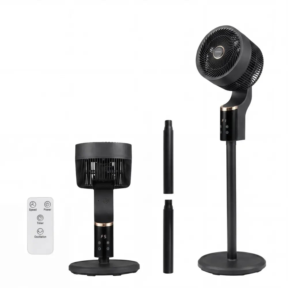 Compact Oscillating Standing Fan with 70° Oscillation and 90° Tilt for Home Office-Black - Black - Fans