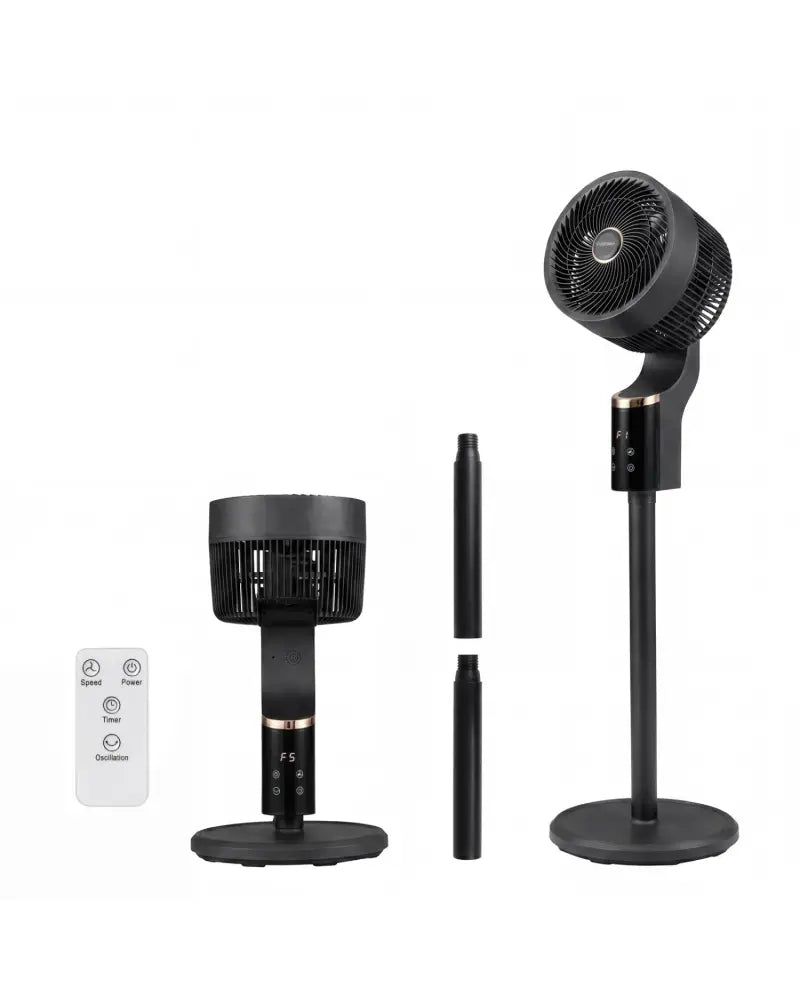 Compact Oscillating Standing Fan with 70° Oscillation and 90° Tilt for Home Office-Black - Black - Fans