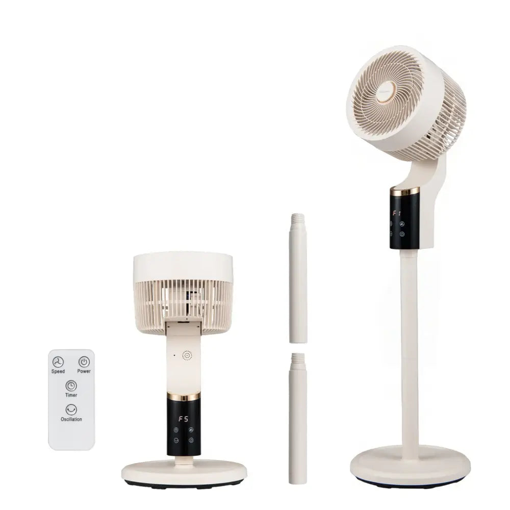 Compact Oscillating Standing Fan with 70° Oscillation and 90° Tilt for Home Office-White - White - Fans