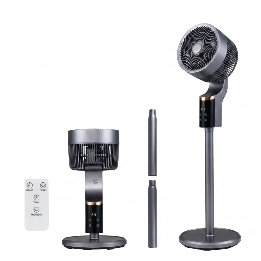 Compact Oscillating Standing Fan with 70° Oscillation and 90° Tilt for Home Office-Gray - Gray - Fans