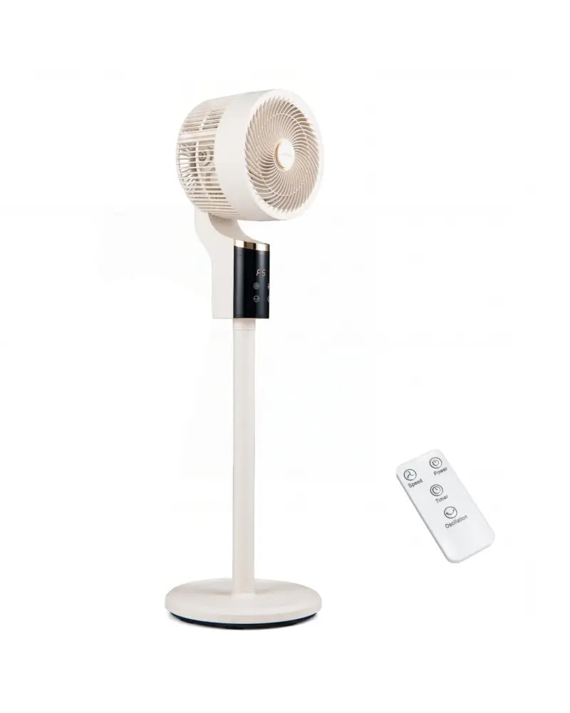 Compact Oscillating Standing Fan with 70° Oscillation and 90° Tilt for Home Office-White - White - Fans