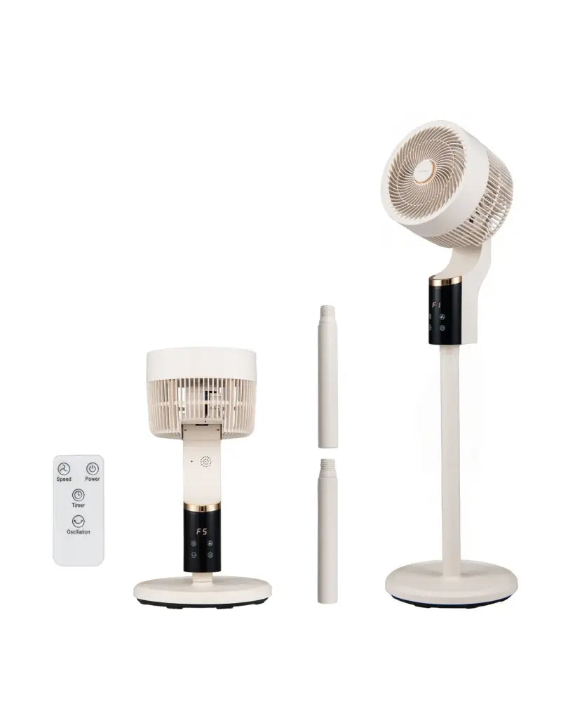 Compact Oscillating Standing Fan with 70° Oscillation and 90° Tilt for Home Office-White - White - Fans