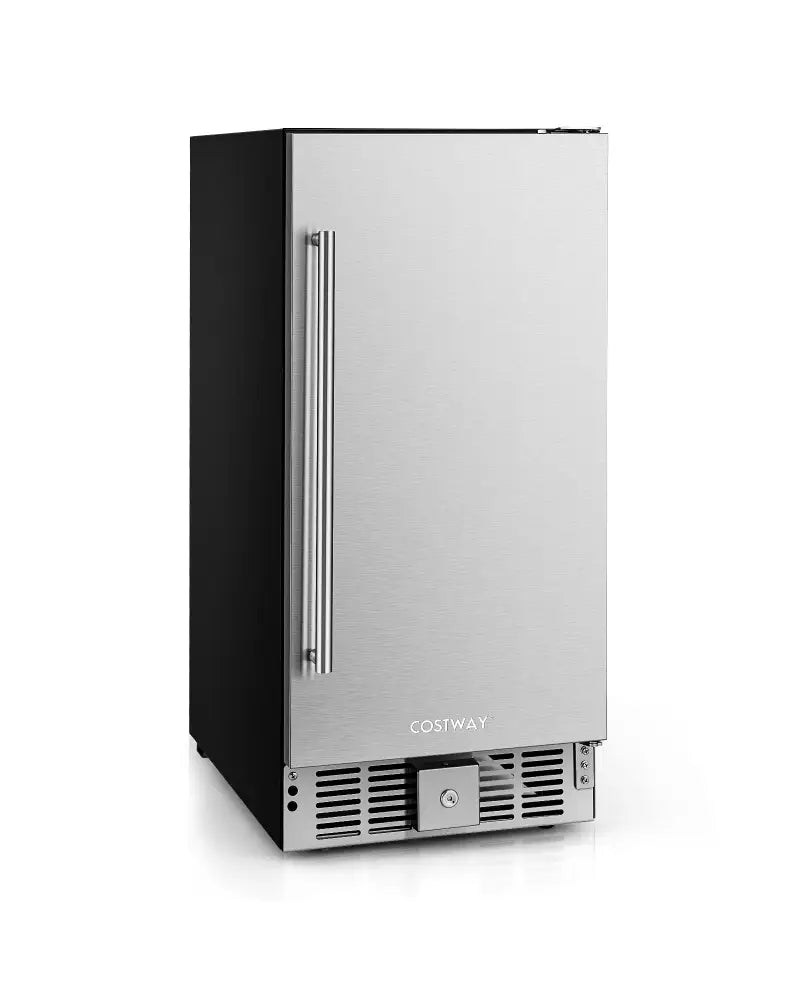 Compact Refrigerator with Adjustable Thermostat and Stainless Steel Door-Silver - Silver - Refrigerators