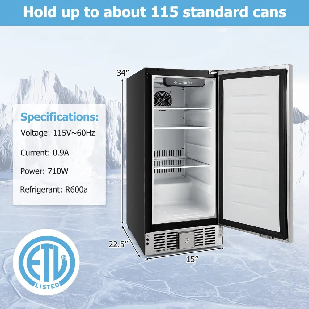 Compact Refrigerator with Adjustable Thermostat and Stainless Steel Door-Silver - Silver - Refrigerators