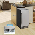 Compact Refrigerator with Adjustable Thermostat and Stainless Steel Door-Silver - Silver - Refrigerators