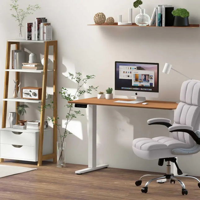 Compact Standing Desk and Executive Chair Set with Memory Heights - Home Office