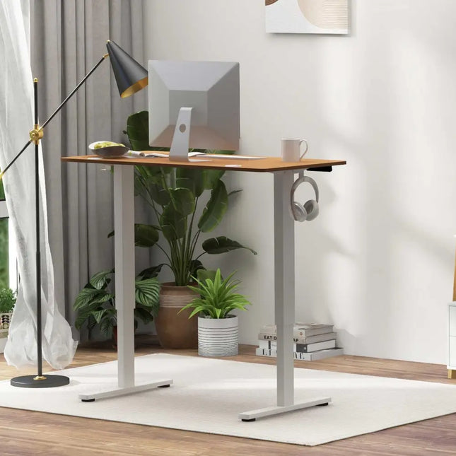 Compact Standing Desk and Executive Chair Set with Memory Heights - Home Office