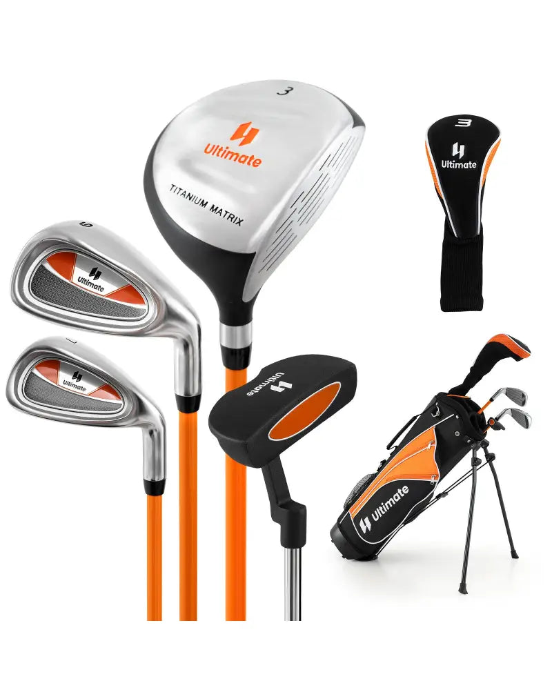 Complete Golf Club Set for Children Age 11-13-Orange - Orange - Golf