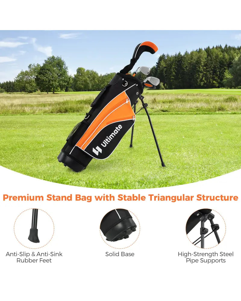 Complete Golf Club Set for Children Age 11-13-Orange - Orange - Golf