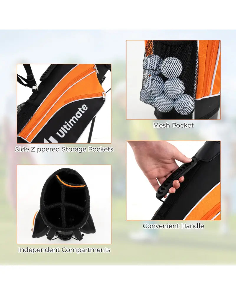 Complete Golf Club Set for Children Age 11-13-Orange - Orange - Golf