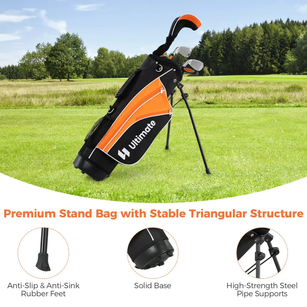 Complete Golf Club Set for Children Age 11-13-Orange - Orange - Golf
