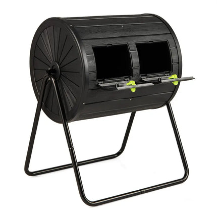 Compost Tumbler 37.5 Gallon Large Outdoor Compost Bin-Black - Black - Garden Tools