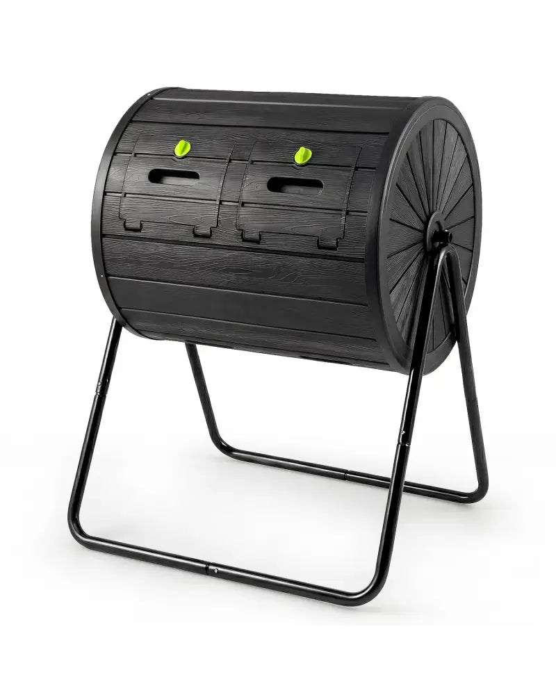 Compost Tumbler 37.5 Gallon Large Outdoor Compost Bin-Black - Black - Garden Tools