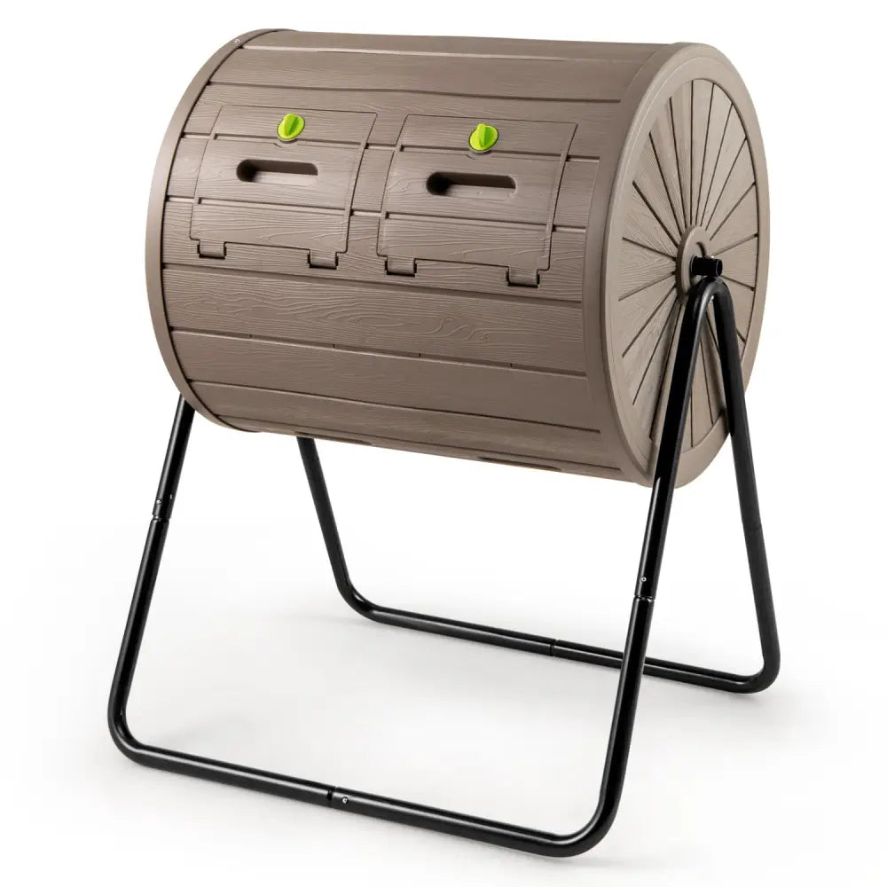 Compost Tumbler 37.5 Gallon Large Outdoor Compost Bin-Coffee - Coffee - Garden Tools