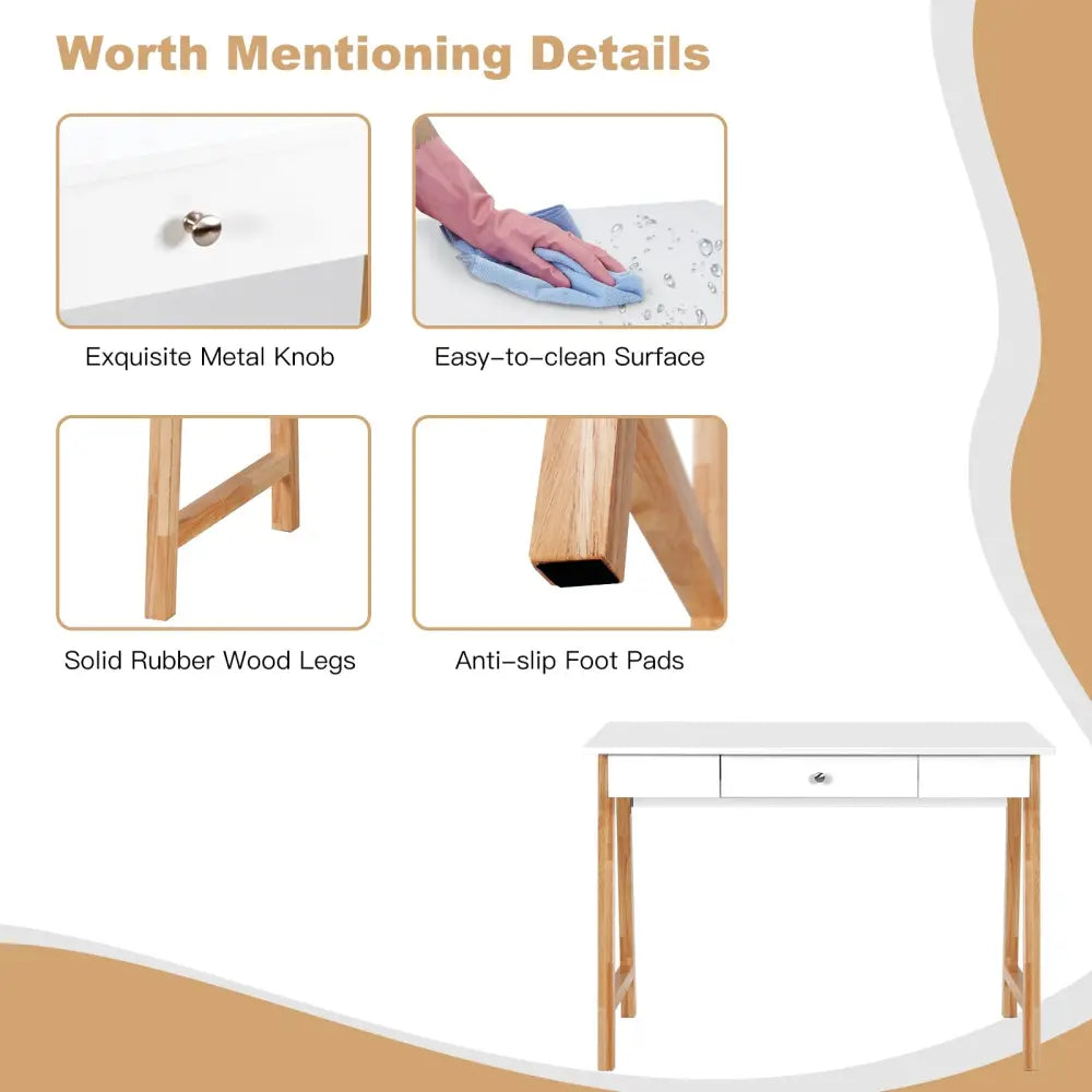 Computer Desk Laptop PC Writing Table - Natural - Writing Desks
