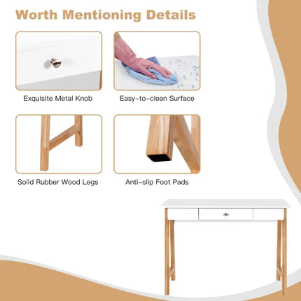 Computer Desk Laptop PC Writing Table - Natural - Writing Desks