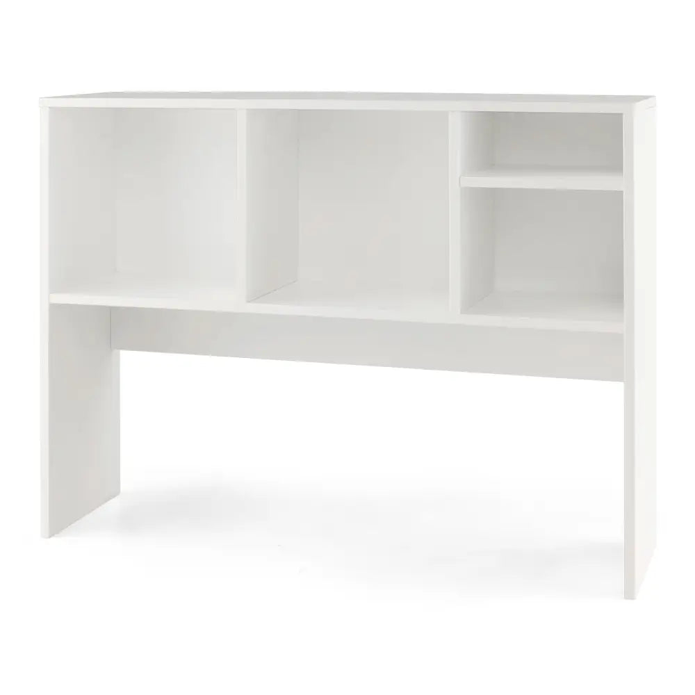 Computer Desktop Bookcase with 4 Cubbies and Open Back Compartment-White - White - Bookcases