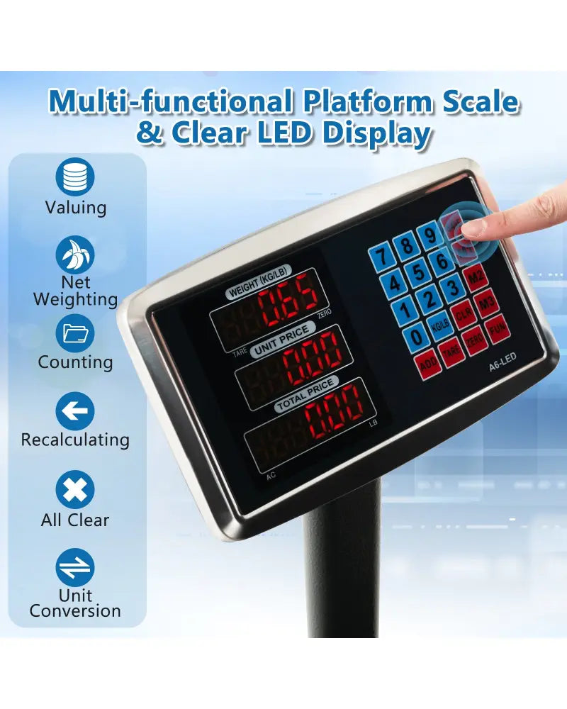 Computing Digital Platform Scale with Price Calculator - Silver - Kitchen Tools