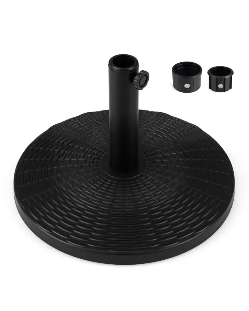 Concrete Patio Umbrella Base with Rattan Pattern for Lawn - Black - Outdoor Umbrella Bases