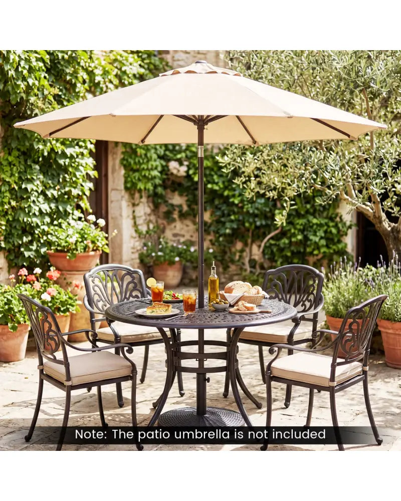 Concrete Patio Umbrella Base with Rattan Pattern for Lawn - Black - Outdoor Umbrella Bases