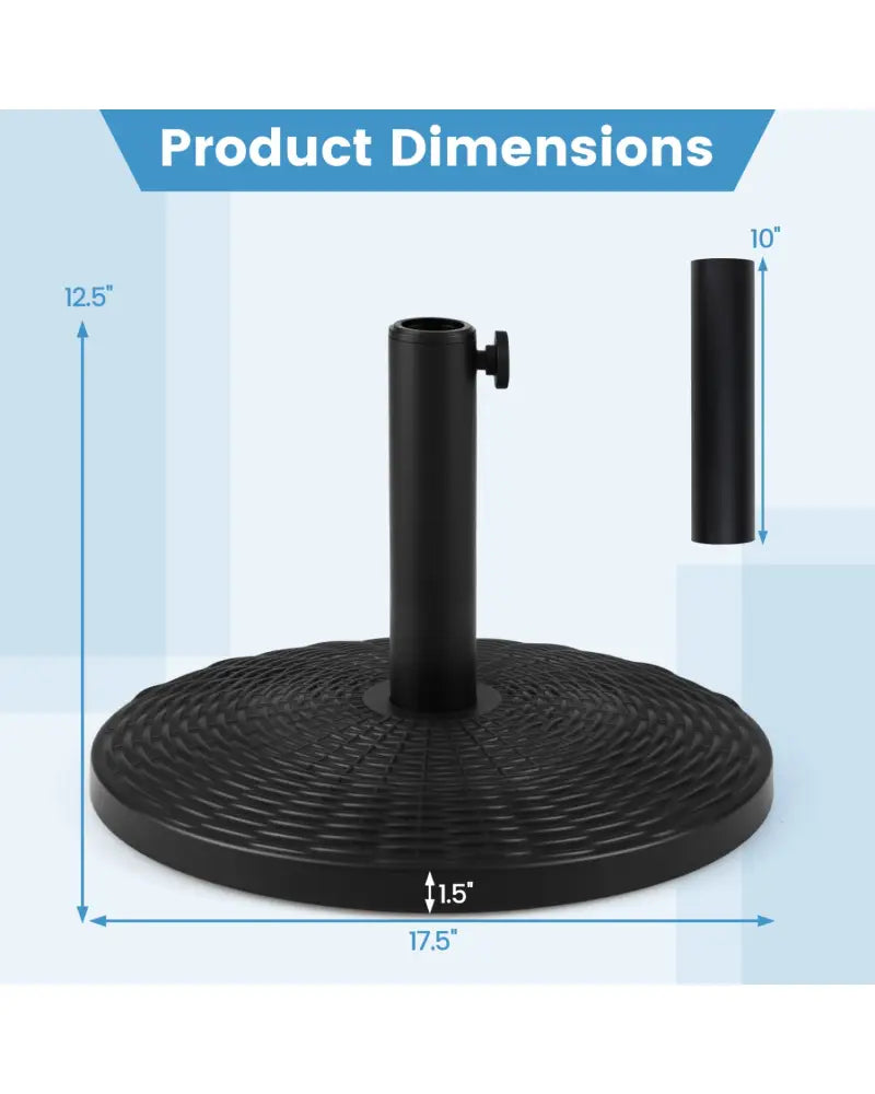 Concrete Patio Umbrella Base with Rattan Pattern for Lawn - Black - Outdoor Umbrella Bases