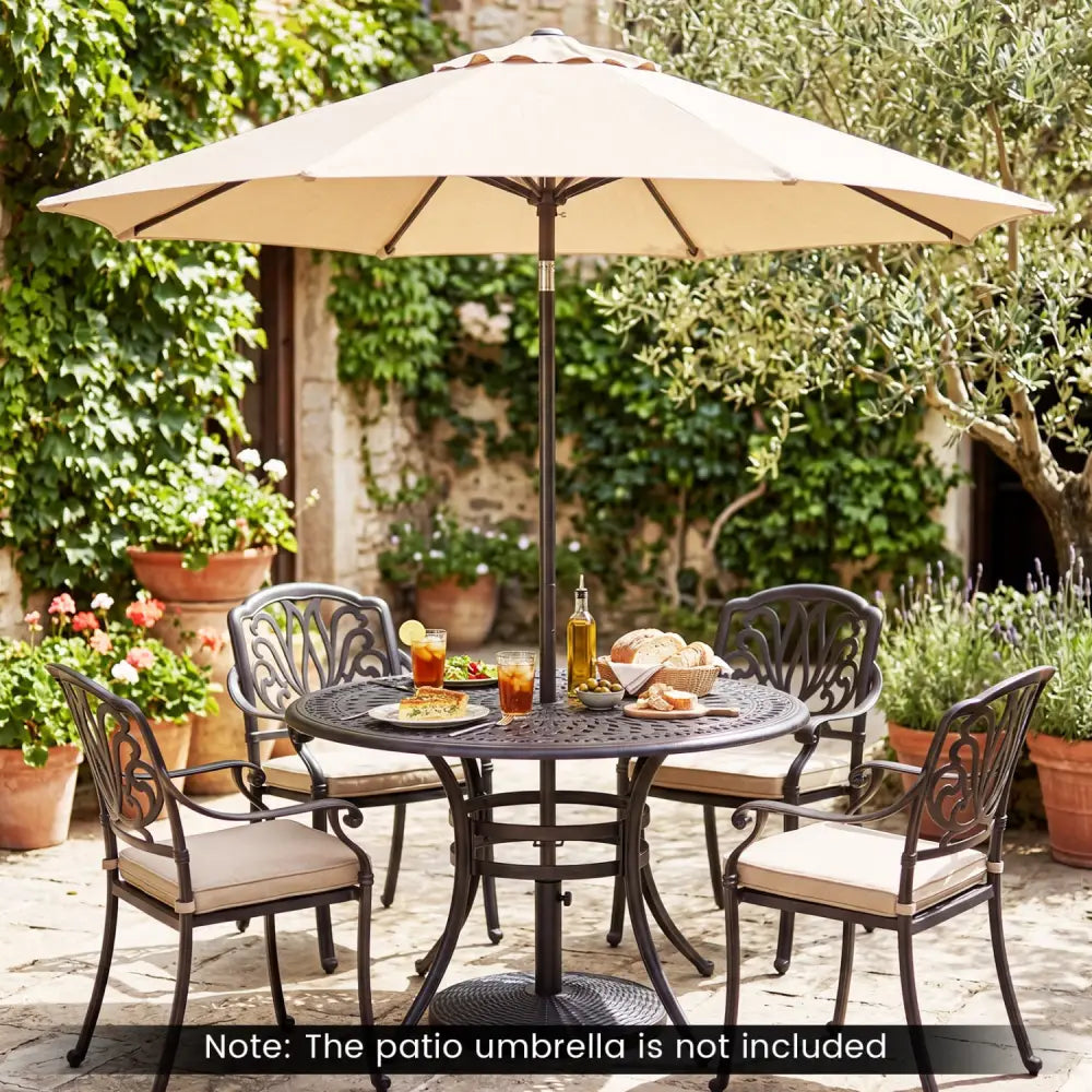Concrete Patio Umbrella Base with Rattan Pattern for Lawn - Black - Outdoor Umbrella Bases