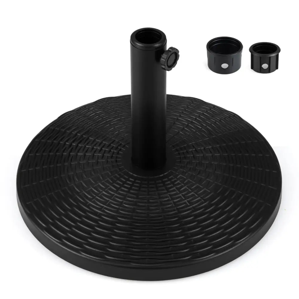 Concrete Patio Umbrella Base with Rattan Pattern for Lawn - Black - Outdoor Umbrella Bases