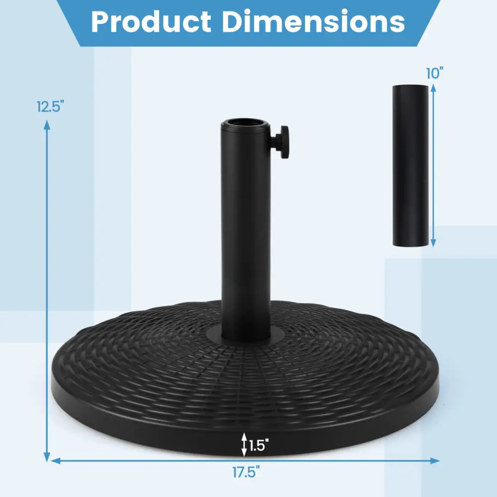 Concrete Patio Umbrella Base with Rattan Pattern for Lawn - Black - Outdoor Umbrella Bases